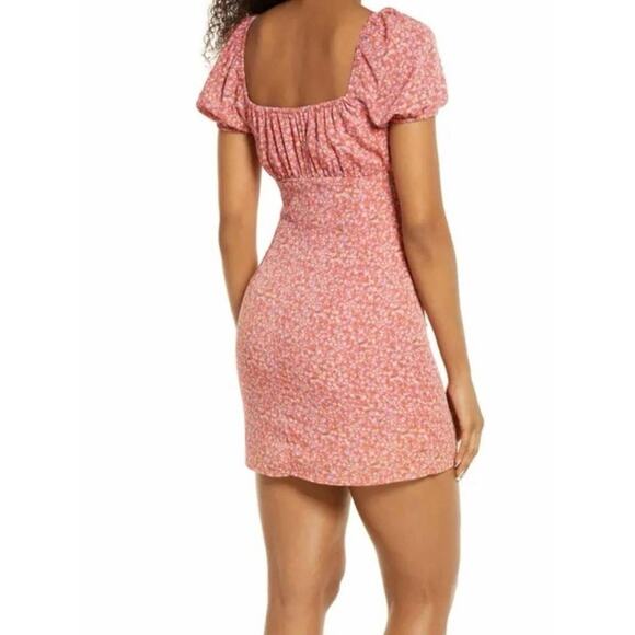 BP. Printed Tie Front Minidress Pink Multi Floral Women’s Sz 1X - Picture 4 of 8